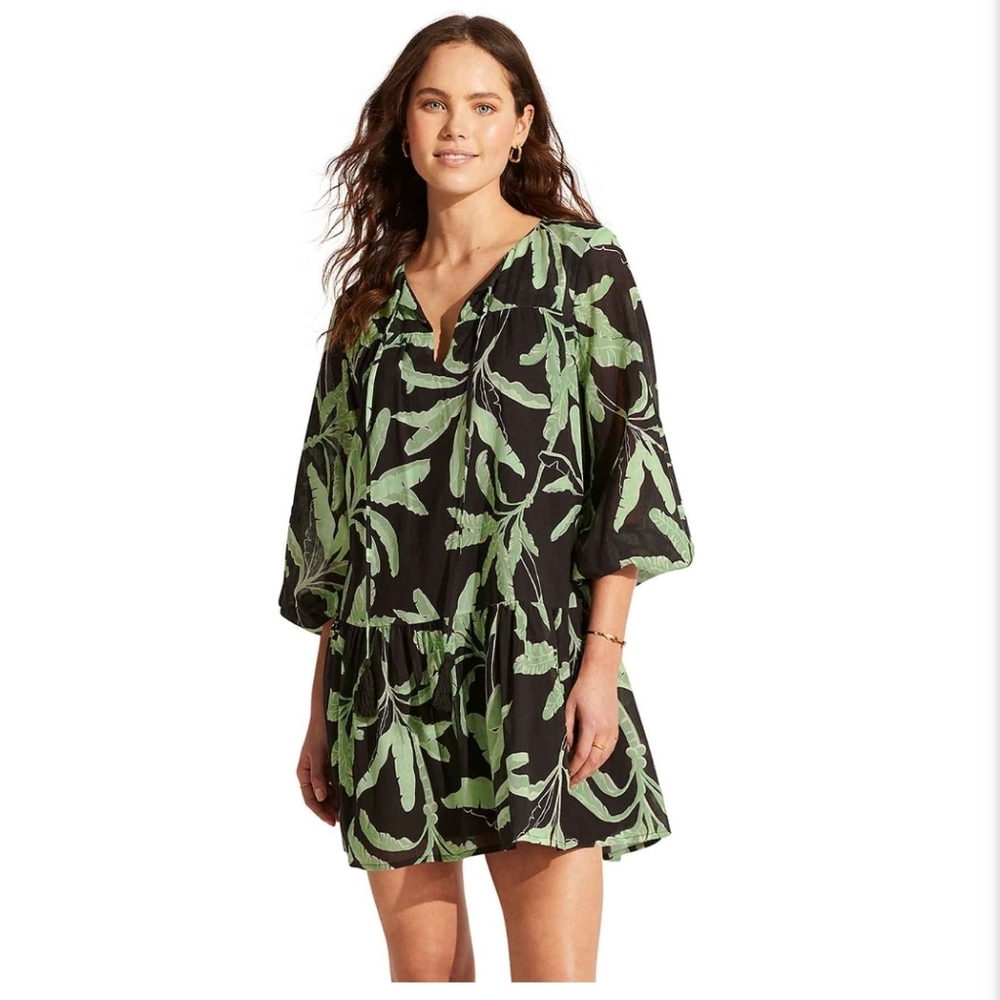 SeaFolly Women's S Tier Dress Palm Paradise